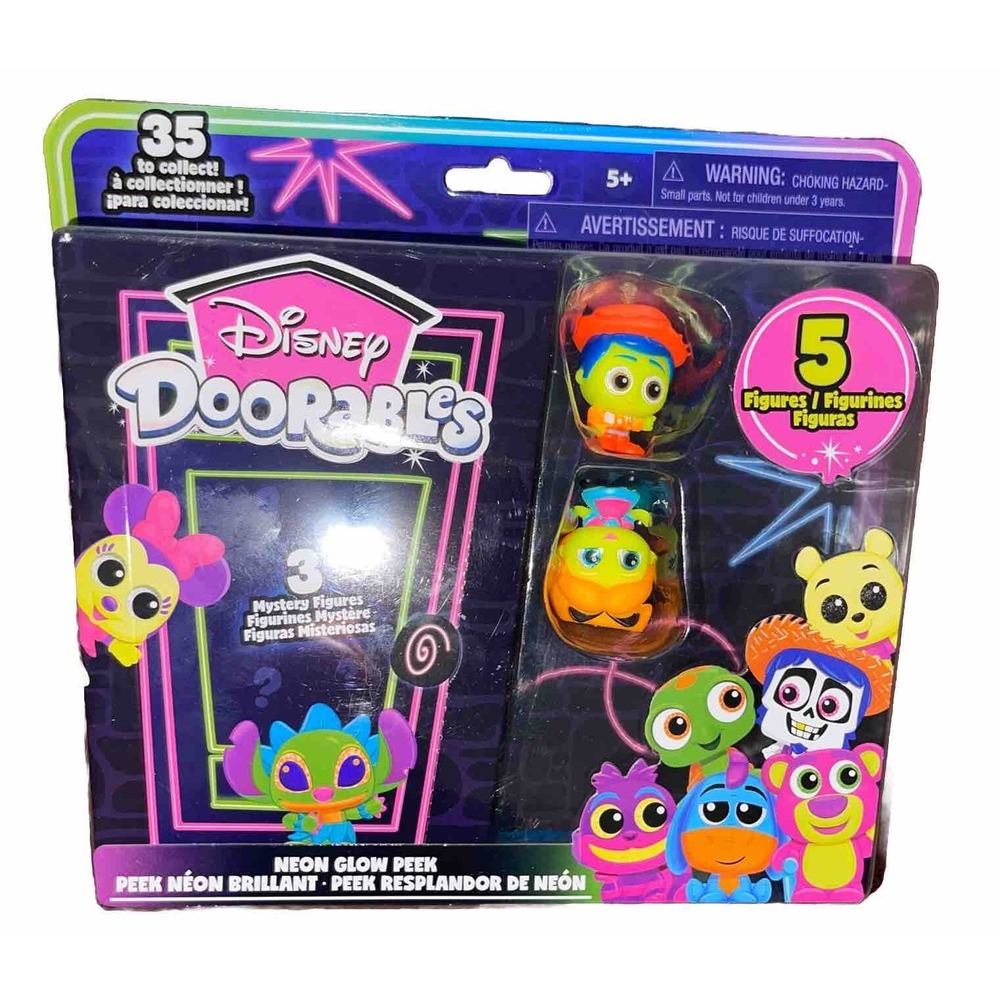 Disney Doorables Neon Glow Woody Alice 3 Mystery Figures 5 Figure New In Box